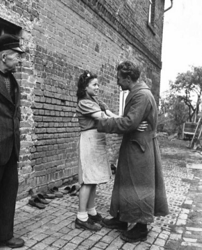 German Soldier Returns To His Wife After War Captivity, Germany, 1945