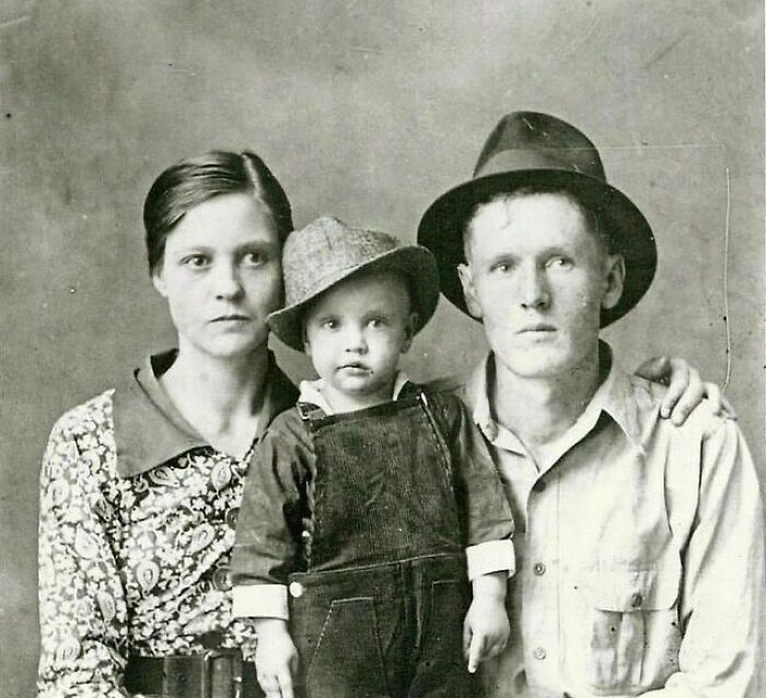 2 Year-Old Elvis Presley With His Parents, 1937