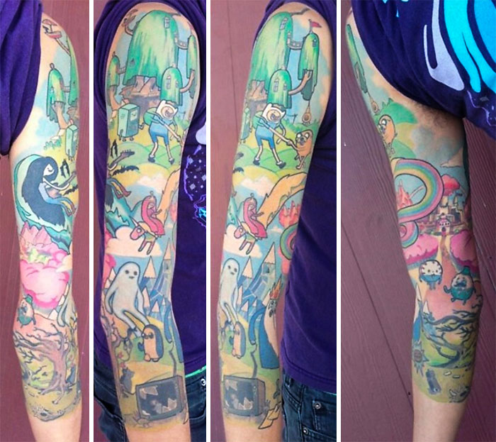 Adventure Time Sleeve By Chelsea Rhea at Amulet Tattoo, St. Pete FL
