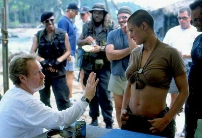 Demi Moore On The Set Of G.i. Jane, 1997