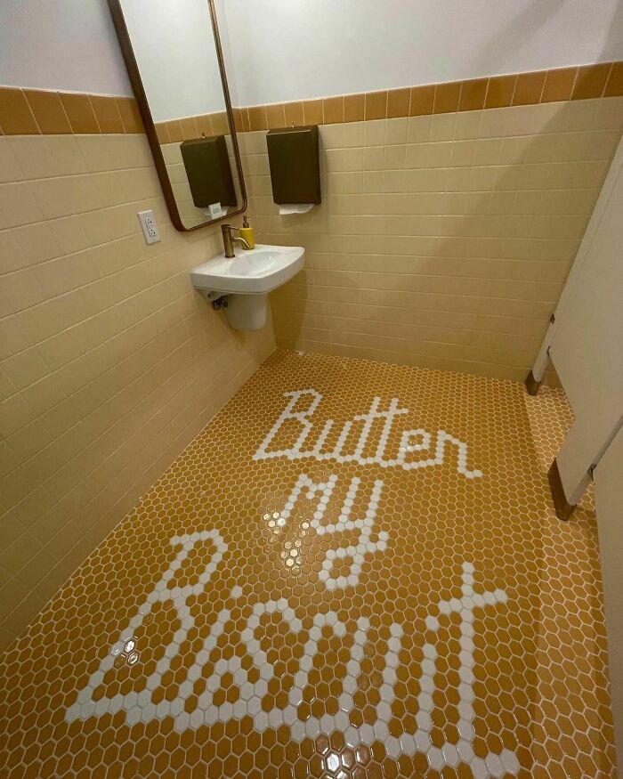 Ummm... In A Bathroom?