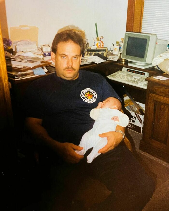 "My Dad Coming Off His Ambulance Shift To Come Deal With My Newborn A*s, 1995"