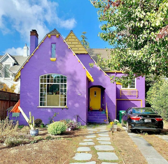 Painted Purple And Gold, This Tudor Revival Stands Out. It Has 2,010 Sqft (3/2.5) And An Estimated Value Of Of $1.44 Million