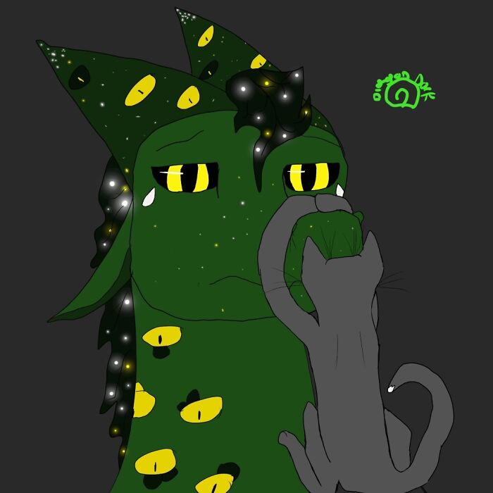 Drawn After My Cat Hung Off Of My Face For No Reason