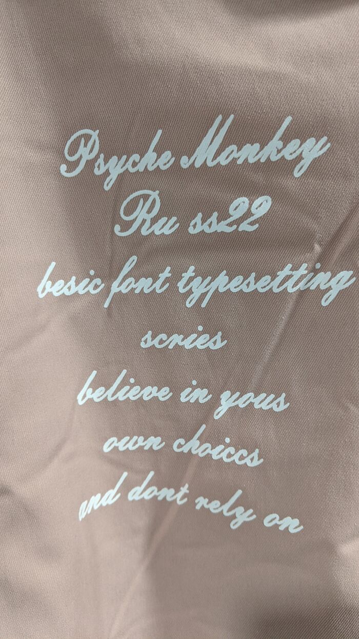 Psyche Monkey Ru Ss22 Besuc Font Typesetting Scries Believe In Yous Own Choiccs And Dont Rely On