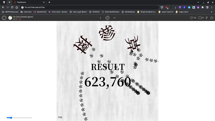 A Great Score On A Fun Game That I Play At School Sometimes. Here's The Link, See How High A Score You Can Get. Https://Openprocessing.org/Sketch/769137/