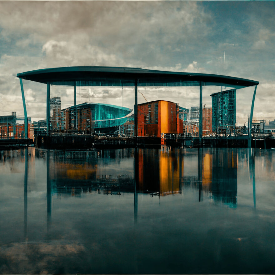 Royal Albert Dock, Liverpool In England, Reimagined In The Style Of Renzo Piano