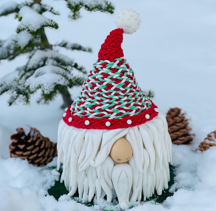 I Made This Whimsical Gnome (Cake) For Christmas And Took Him On A Memorable Road Trip - From Sunny Cali To Snowy Reno To Give Him A Snow Home!