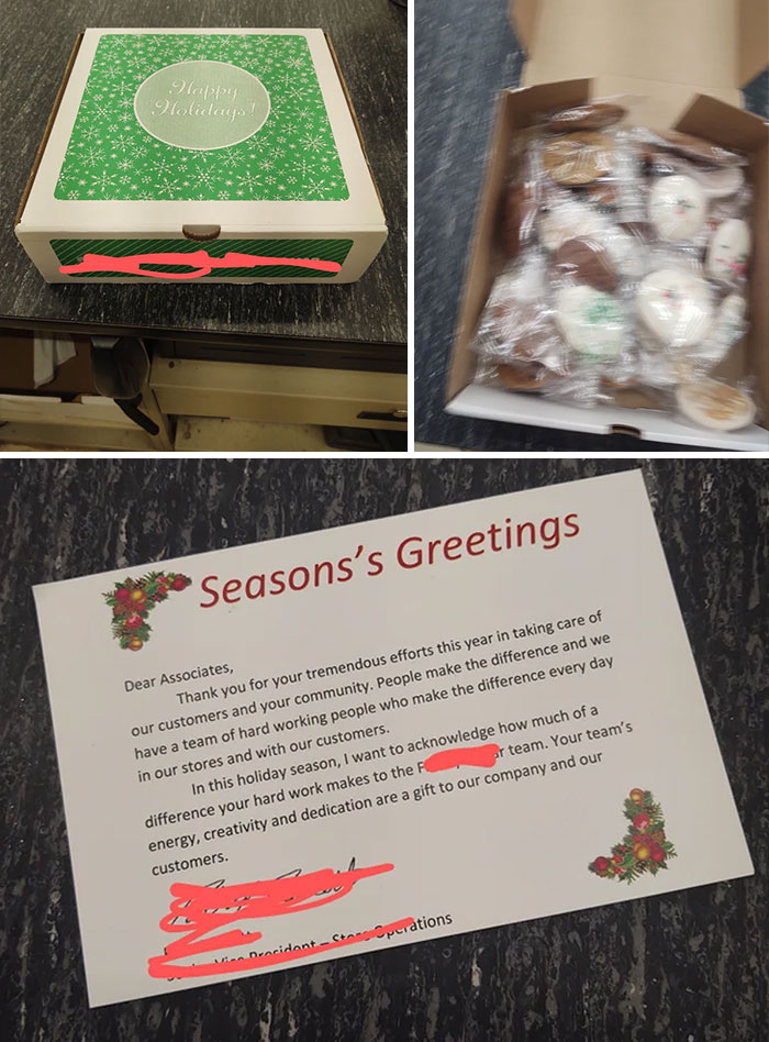 My Entire Store's Christmas Bonus Is This Box Of Cookies
