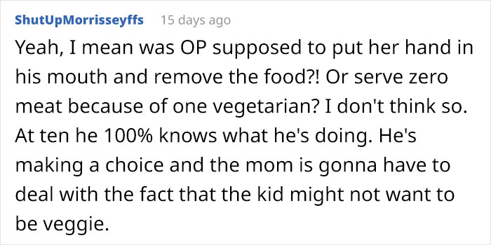 angry mum vegetarian son eats meat 1