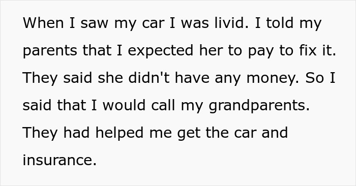 “Am I A Jerk For Making My Parents Choose Between My Sister Going To Jail Or Replacing My Car With Their Vacation Money” “Am I A Jerk For Making My Parents Choose Between My Sister Going To Jail Or Replacing My Car With Their Vacation Money”