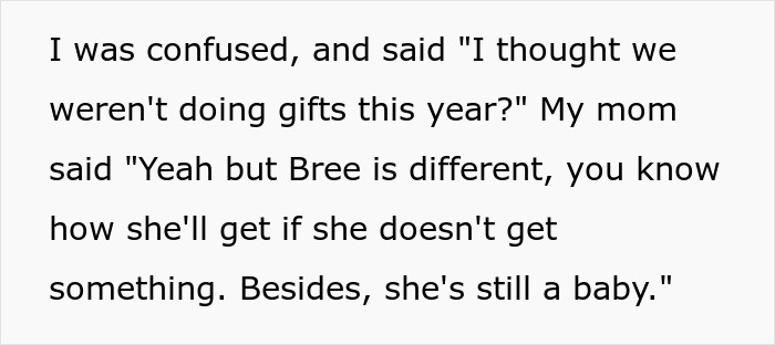 19 Y.O. Discovers Parents Got Gifts For His Sibling Despite Agreeing Not To Get Gifts For Anyone, Says He Won’t Come Home For Christmas 19 Y.O. Discovers Parents Got Gifts For His Sibling Despite Agreeing Not To Get Gifts For Anyone, Says He Won’t Come Home For Christmas