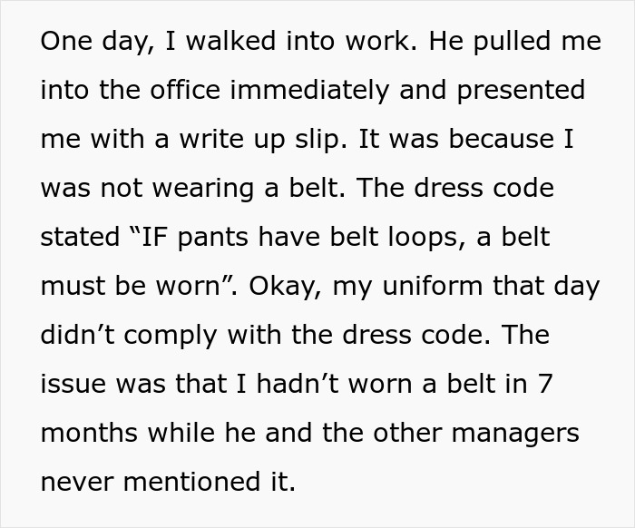 'He's not like me anymore': Employee changed uniform to comply with dress code