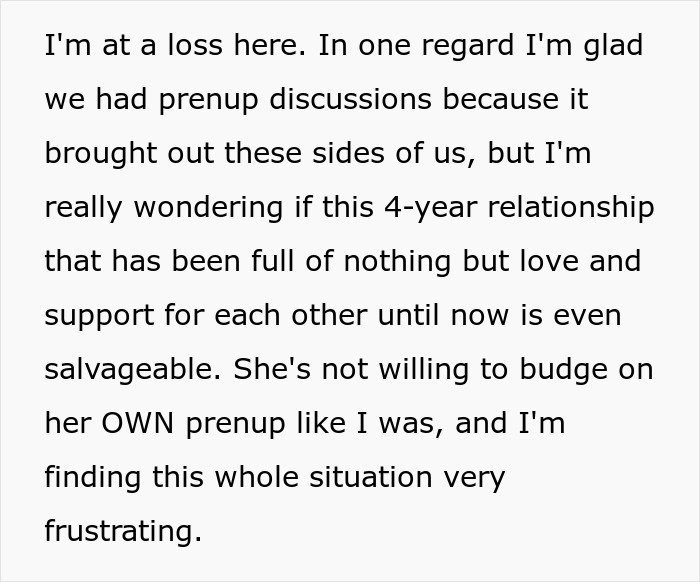 Man Turns To The Internet For Advice After Hypocritical Fiancée Turned Down His Prenup But Demanded He Sign Hers Man Turns To The Internet For Advice After Hypocritical Fiancée Turned Down His Prenup But Demanded He Sign Hers