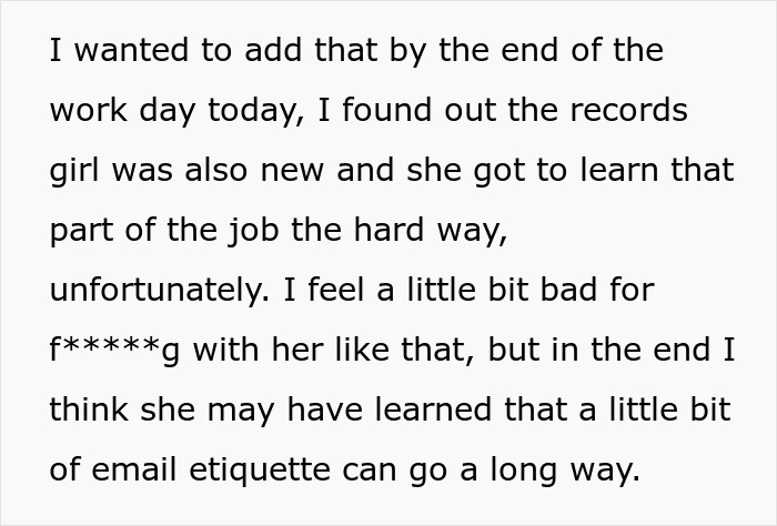"Oh, You Want Individual Emails? You Got It": Woman Teaches A Passive-Aggressive Coworker A Lesson On Email Etiquette "Oh, You Want Individual Emails? You Got It": Woman Teaches A Passive-Aggressive Coworker A Lesson On Email Etiquette