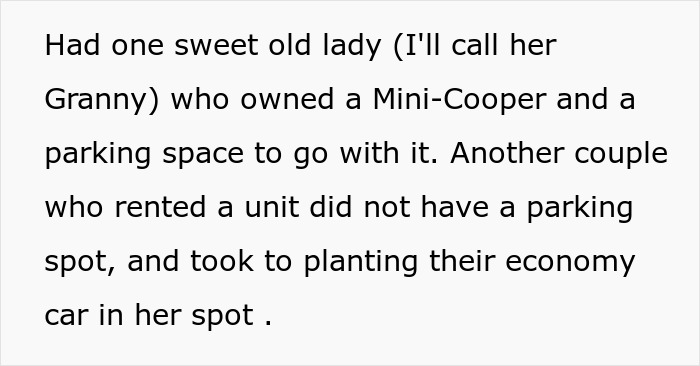 "They Begged Her To Move Her Car": Grandma Gets The Perfect Revenge On Couple After They Steal Her Deeded Parking Spot "They Begged Her To Move Her Car": Grandma Gets The Perfect Revenge On Couple After They Steal Her Deeded Parking Spot