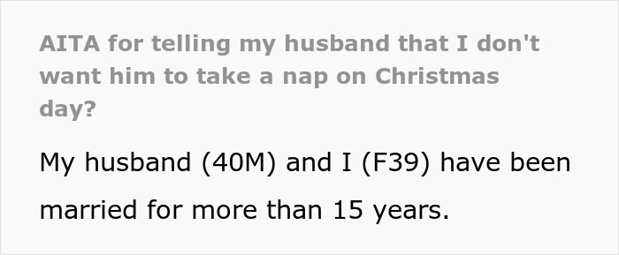People Online Call This Woman The Jerk For Critiquing Her Husband Who Decided To Take A Nap On Christmas Day