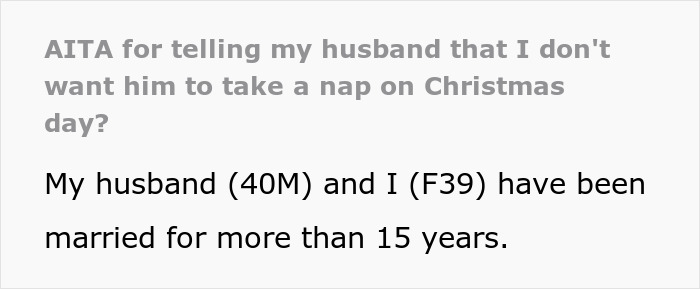 People Online Call This Woman The Jerk For Critiquing Her Husband Who Decided To Take A Nap On Christmas Day People Online Call This Woman The Jerk For Critiquing Her Husband Who Decided To Take A Nap On Christmas Day
