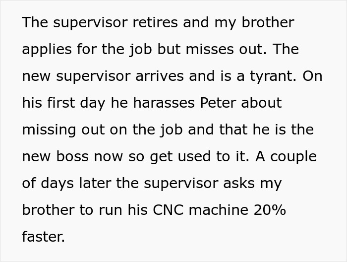 “Sure, You’re The Boss”: Supervisor Insists Worker Increase Machine Speed Above Its Limits, Regrets It Within Minutes “Sure, You’re The Boss”: Supervisor Insists Worker Increase Machine Speed Above Its Limits, Regrets It Within Minutes