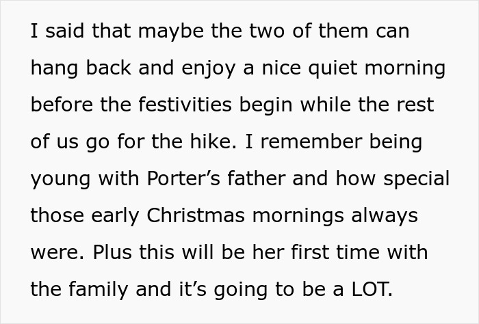 Mom Refuses To Cancel Family Christmas Hike For Son’s “Out Of Shape” Girlfriend Mom Refuses To Cancel Family Christmas Hike For Son’s “Out Of Shape” Girlfriend
