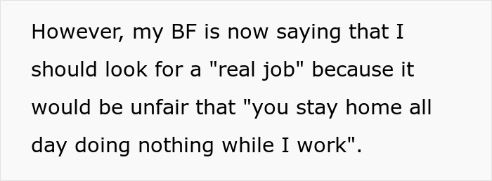 After moving in together, writer draws a line after boyfriend demands she 'get a real job'