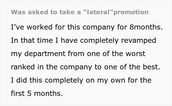 High-Performing Employee Gets Offered A "Lateral Promotion", Learns It Comes With Just A $1 Raise