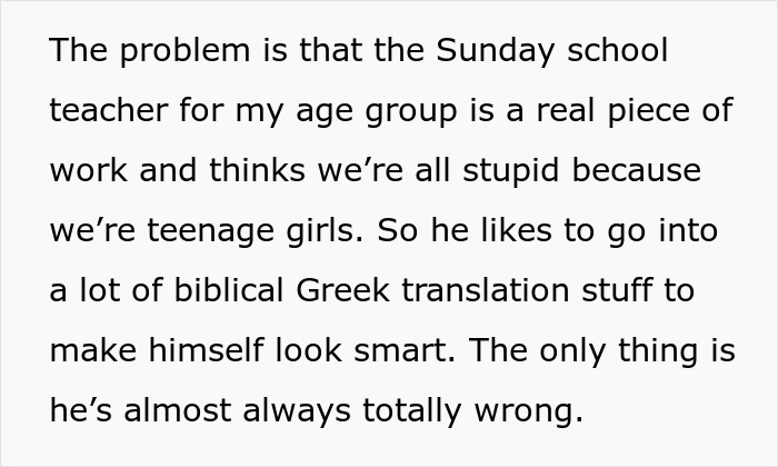 16-year-old YO who knows ancient Greek gets kicked out for challenging Sunday school teacher's Bible translation