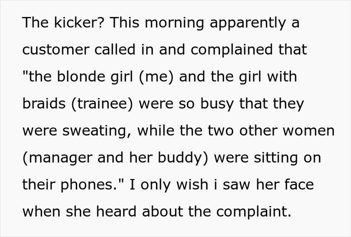 Manager Tells Waitress To Leave The New Girl Alone Or She'll Lose Her Tips While She Just Sits On Their Phones, Regrets It When Things Get Out Of Hand Manager Tells Waitress To Leave The New Girl Alone Or She'll Lose Her Tips While She Just Sits On Their Phones, Regrets It When Things Get Out Of Hand