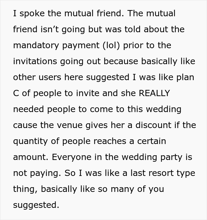“Bride Invites Me To Wedding And Expects Me To Pay For Venue”: Woman Shares How She Got A Wedding Invitation That Came With A $550 Fee