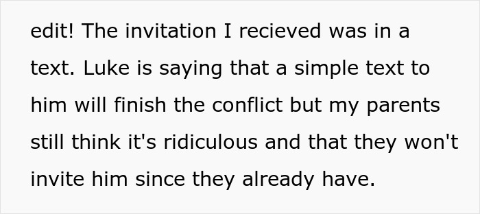Man Wants A Personal Invitation To Christmas At In-Laws, Gets Himself And His Wife Uninvited And Tries To Put The Blame On Her Man Wants A Personal Invitation To Christmas At In-Laws, Gets Himself And His Wife Uninvited And Tries To Put The Blame On Her