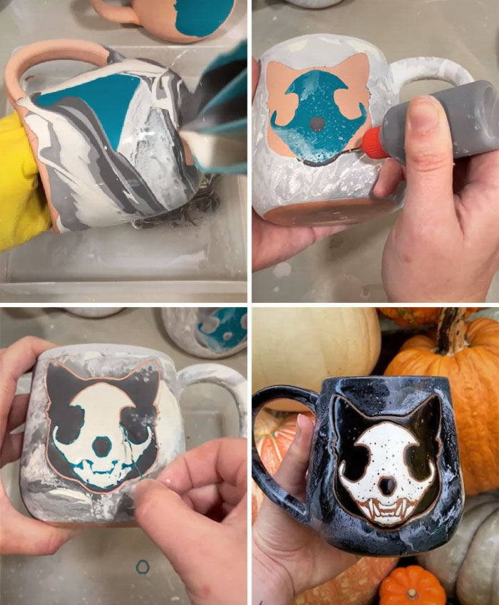 Cat Skull Mug Process