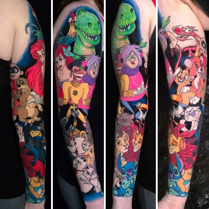 Completed Disney Sleeve By Kyle Chaney At Studio 405