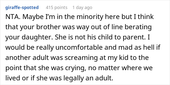 “Am I A Jerk For Telling My Brother Off When He Berated My Daughter For Not Changing Her Cousin’s Diaper?”
