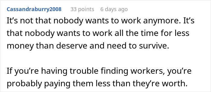 Woman Gets Put In Her Place When She Complains About How Nobody Wants To Work When She Just Said She Doesn’t Have A Job
