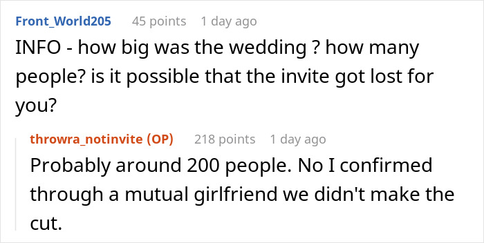 "AITA For Not Inviting Them To My Christmas Party After They Didn’t Invite Me To Their Wedding?" "AITA For Not Inviting Them To My Christmas Party After They Didn’t Invite Me To Their Wedding?"