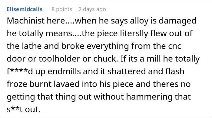 “Sure, You’re The Boss”: Supervisor Insists Worker Increase Machine Speed Above Its Limits, Regrets It Within Minutes “Sure, You’re The Boss”: Supervisor Insists Worker Increase Machine Speed Above Its Limits, Regrets It Within Minutes