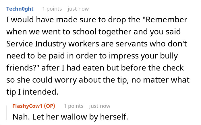 Woman Gets Back At Her School Bully For Harassing Her At A Restaurant By Leaving Her A 100% Tip On $40 Meal