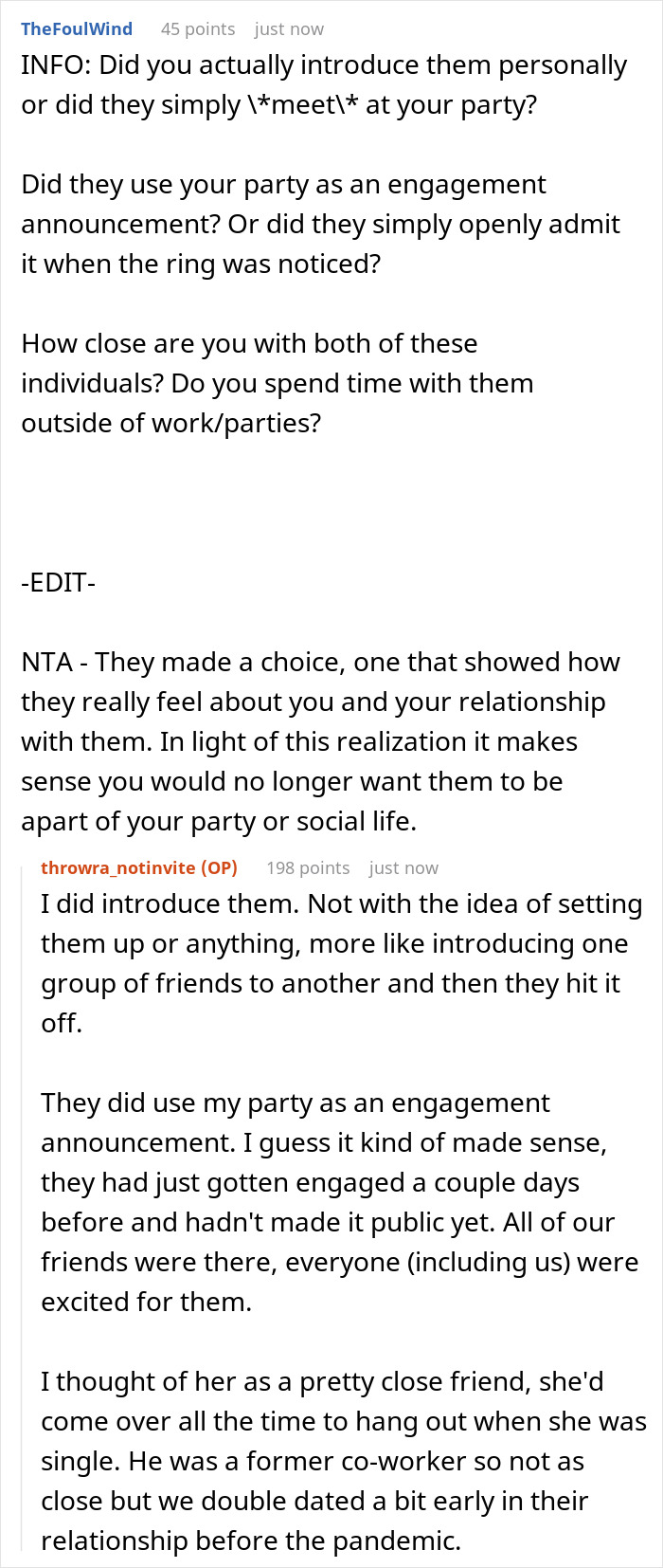 "AITA For Not Inviting Them To My Christmas Party After They Didn’t Invite Me To Their Wedding?"