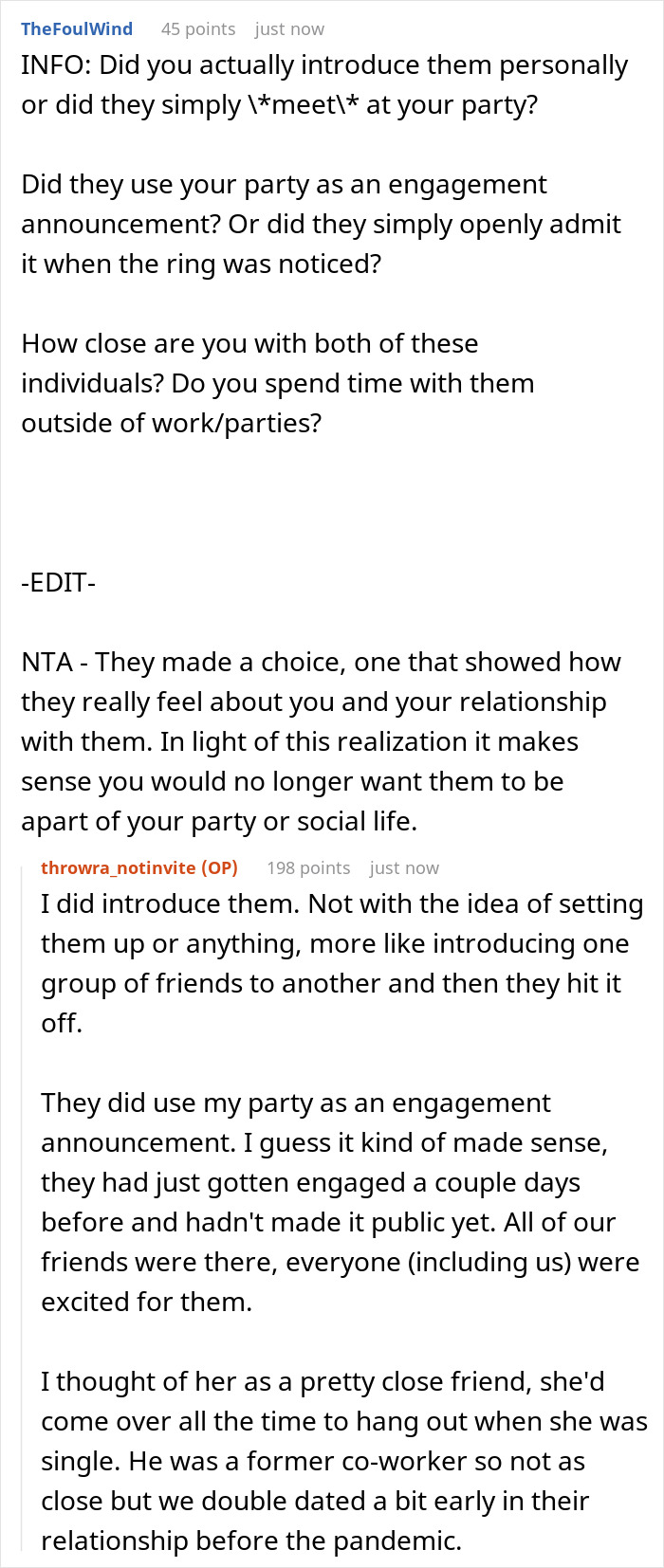 "AITA For Not Inviting Them To My Christmas Party After They Didn’t Invite Me To Their Wedding?" "AITA For Not Inviting Them To My Christmas Party After They Didn’t Invite Me To Their Wedding?"
