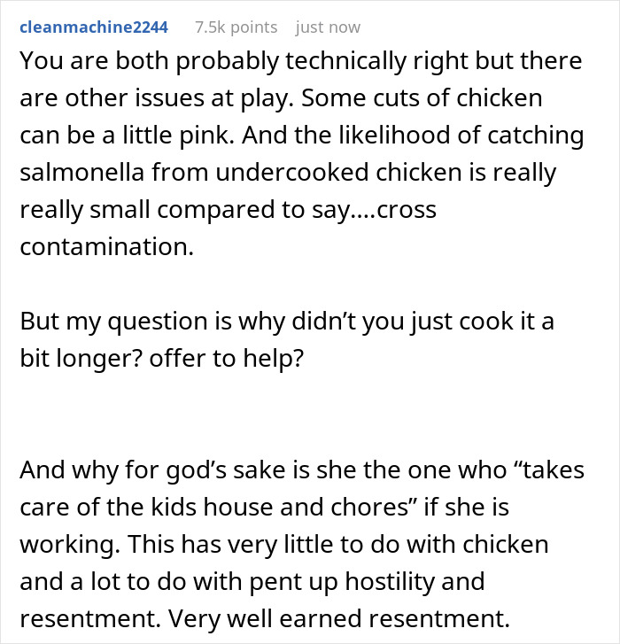 Dad Gets Bashed Online For Refusing To Serve Wife’s Undercooked Chicken To Kids Dad Gets Bashed Online For Refusing To Serve Wife’s Undercooked Chicken To Kids