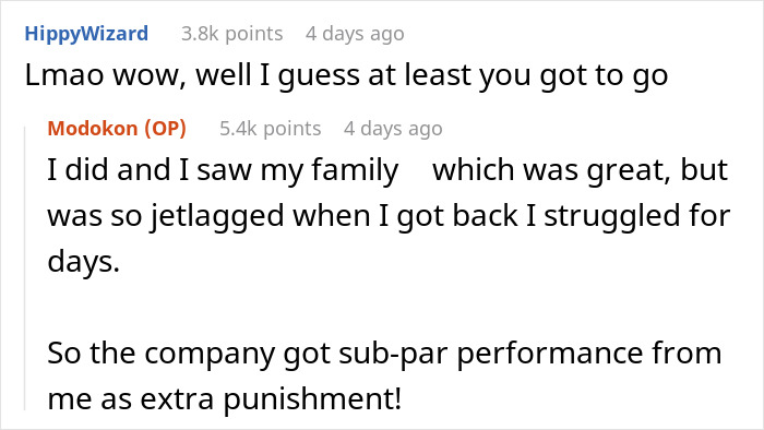 "Won't Pay Me For My Cancelled Event? Pay Me To Go Instead": Employee Makes Boss Cover £4,000 In Expenses After Refusal To Refund Canceled Trip "Won't Pay Me For My Cancelled Event? Pay Me To Go Instead": Employee Makes Boss Cover £4,000 In Expenses After Refusal To Refund Canceled Trip