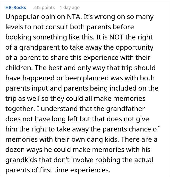 Man Wonders If It's Truly 'Selfish' And 'Heartless' To Ask His Wife To Cancel Her Terminally Ill Father’s Trip To Disney With Their Daughters Man Wonders If It's Truly 'Selfish' And 'Heartless' To Ask His Wife To Cancel Her Terminally Ill Father’s Trip To Disney With Their Daughters