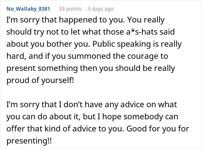 Woman Sees Supervisor Write Mean Things About Her Presentation On A Call, Calls Them Out Woman Sees Supervisor Write Mean Things About Her Presentation On A Call, Calls Them Out