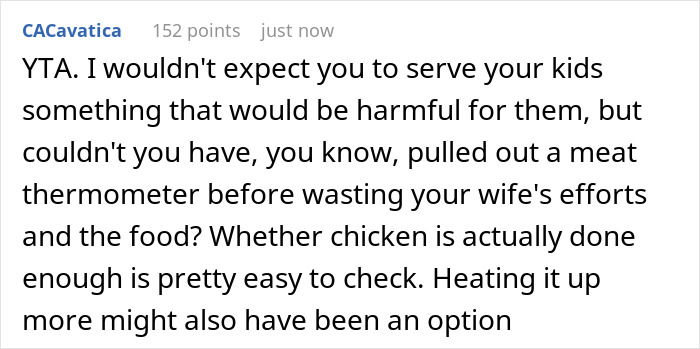 Dad Gets Bashed Online For Refusing To Serve Wife’s Undercooked Chicken To Kids Dad Gets Bashed Online For Refusing To Serve Wife’s Undercooked Chicken To Kids