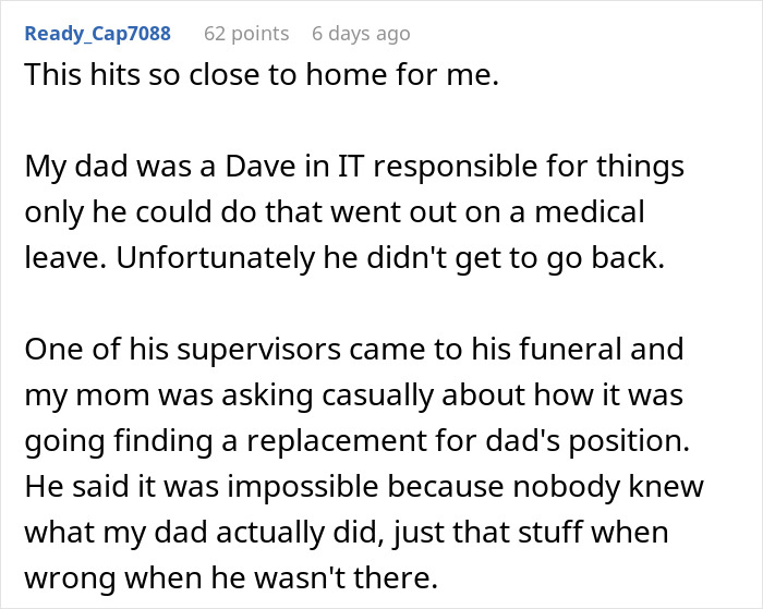 “We Miss Dave”: What Starts As Malicious Compliance Ends Up As A “Shrine” For An Ill Coworker That’s On Sick Leave “We Miss Dave”: What Starts As Malicious Compliance Ends Up As A “Shrine” For An Ill Coworker That’s On Sick Leave