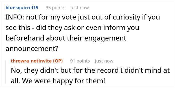 "AITA For Not Inviting Them To My Christmas Party After They Didn’t Invite Me To Their Wedding?" "AITA For Not Inviting Them To My Christmas Party After They Didn’t Invite Me To Their Wedding?"