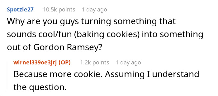 Wife Challenges Her Husband To Give Her Cookie-Baking Tradition A Try, He Ends Up Upstaging Her, Family Drama Ensues Wife Challenges Her Husband To Give Her Cookie-Baking Tradition A Try, He Ends Up Upstaging Her, Family Drama Ensues