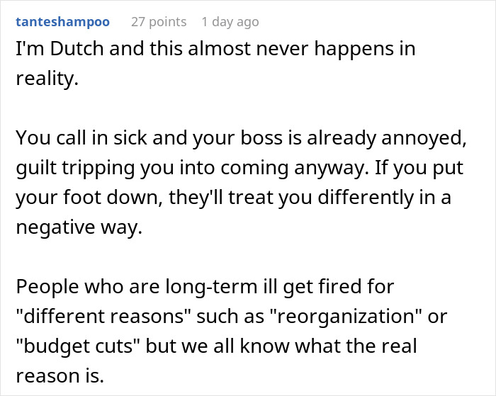 American Woman Discovers That The Netherlands Doesn’t Have The Concept Of “Sick Days” And Creates A Discussion Online