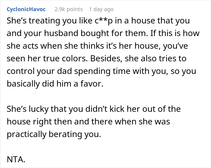 “She Was Shocked”: Woman’s Stepmom Tries To Kick Her Out, Not Knowing The Stepdaughter Actually Owns The House “She Was Shocked”: Woman’s Stepmom Tries To Kick Her Out, Not Knowing The Stepdaughter Actually Owns The House
