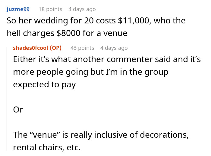 “Bride Invites Me To Wedding And Expects Me To Pay For Venue”: Woman Shares How She Got A Wedding Invitation That Came With A $550 Fee “Bride Invites Me To Wedding And Expects Me To Pay For Venue”: Woman Shares How She Got A Wedding Invitation That Came With A $550 Fee